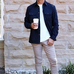 Ben Sherman Men's Cotton Twill Long-Sleeved Button-Down Shirt